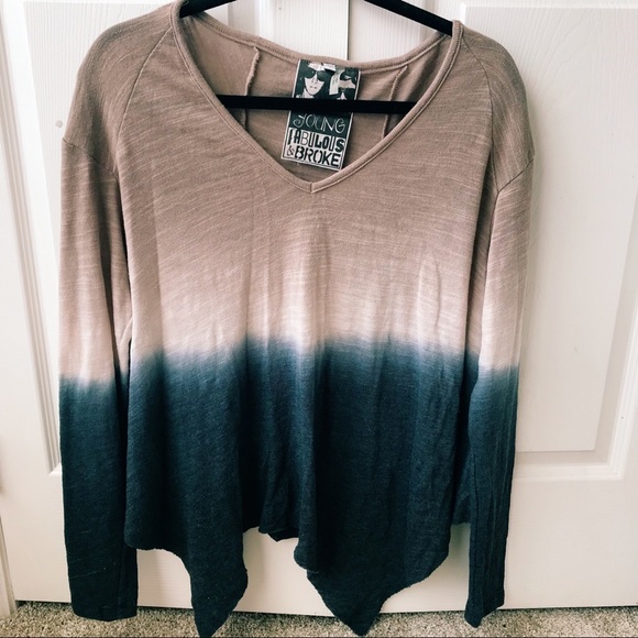 Young Fabulous & Broke Sweaters - Young Fabulous & Broke Ombré Long Sleeve Sweater